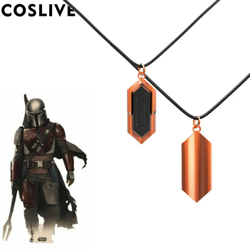 Ожерелье Coslive из мандалорианского железного сердца Золотая подвеска для косплея