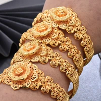 top quality dubai gold color bangles for women vintage bride wedding bracelet bangles africa arab jewelry