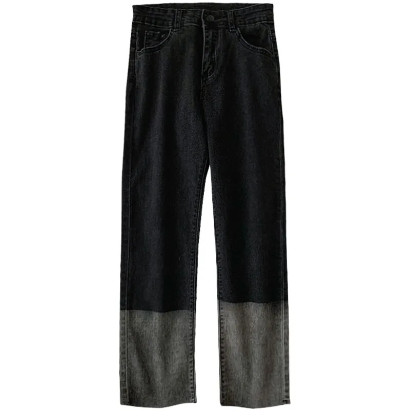 

Fashion Design Black Women Jeans High Waist Straight Ankle Length Patchwork Female Top Quality