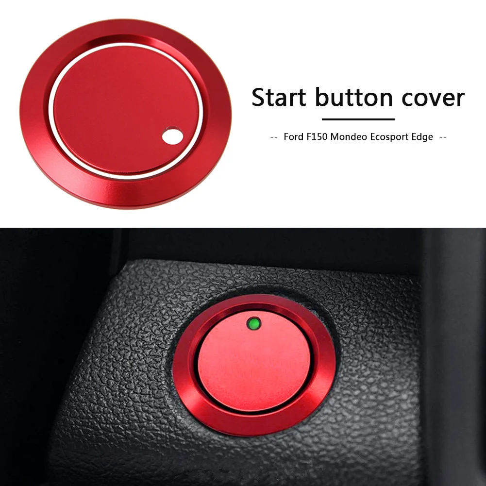 Накладка кнопки старт-стоп красный металлический двигатель + кольцо наружные