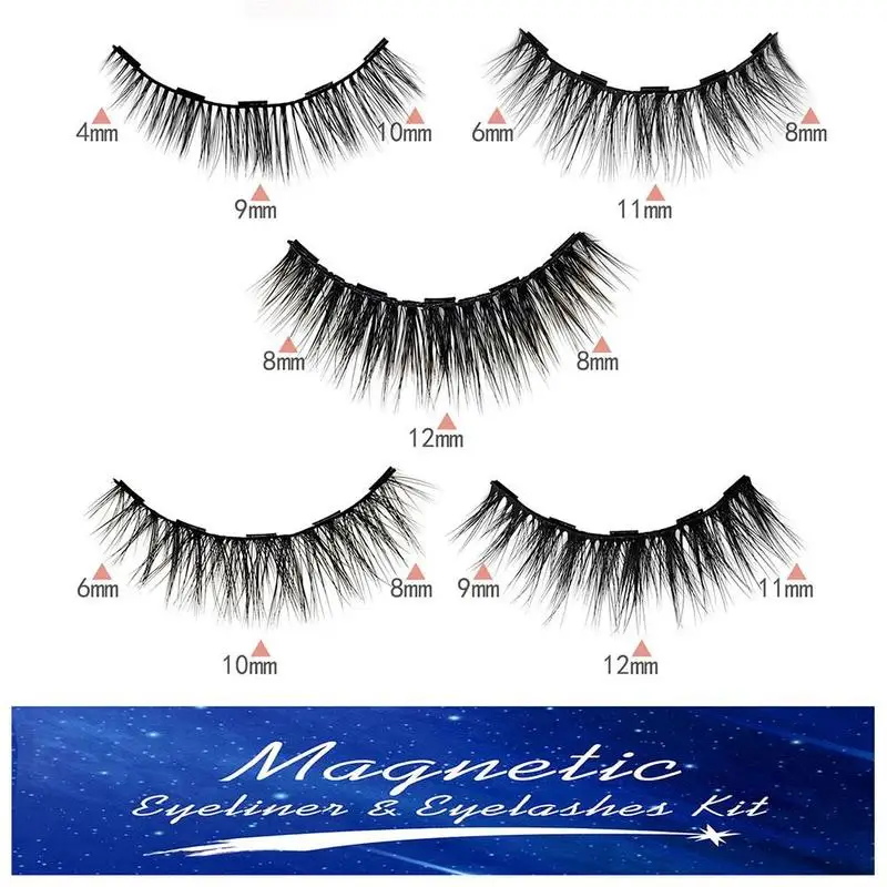 

10 Pairs Magnetic Eyelashes Kit False Lashes Enhanced Eyelash Lasting Tweezers Long Handmade Magnetico Set Waterproof Eyeli S4J8