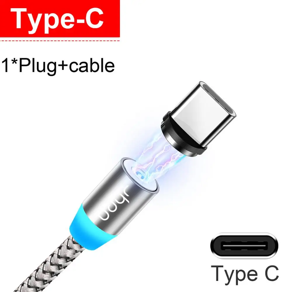 Udyr Магнитный Micro usb type C кабель для iphone samsung Android 2 м Быстрая зарядка магнит Зарядное устройство USB кабель провод для мобильного телефона шнур - Цвет: Silver For Type C