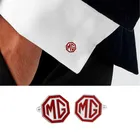 Модные запонки с логотипом MG, роскошные мужские ювелирные изделия, запонки для рубашки, подарочные аксессуары для ювелирных изделий, офиса, свадьбы, вечеринки, лазерной гравировки