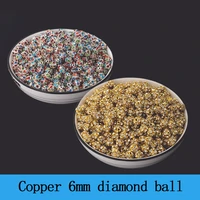 10pcs metal inlaid diamond separated bead color diamond ball copper round bead scattered bead diy jewelry material accessories