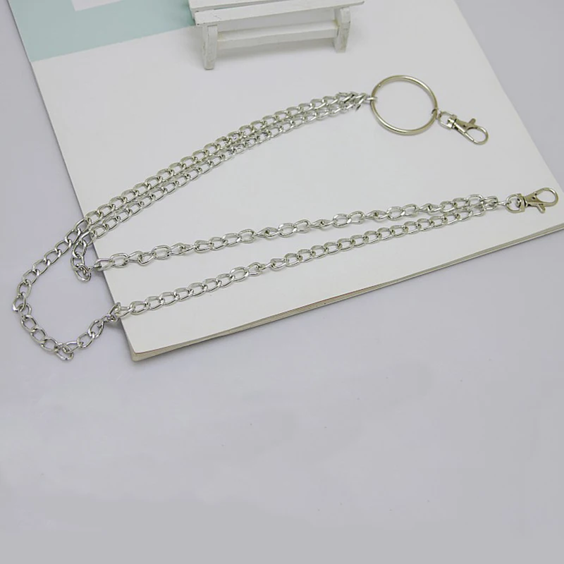 Брюки с металлической цепью штаны цепочкой кошелек ремень рок панк джинсы брелок