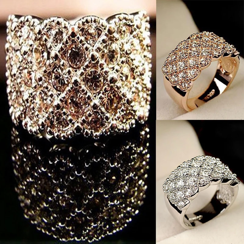 Обручальные кольца из серебра 925 пробы с искусственным бриллиантом Размер 5 6 7 8 9 10