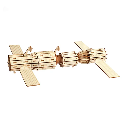 Модель здания трехмерная головоломка космический корабль DIY игра лазерная резка трехмерная интеллектуальная головоломка детские игрушки - Цвет: Tiangong 2
