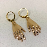 hand earrings golden hand picasso statement artsy earrings hand art jewellry palm reader palm reading psychic reading