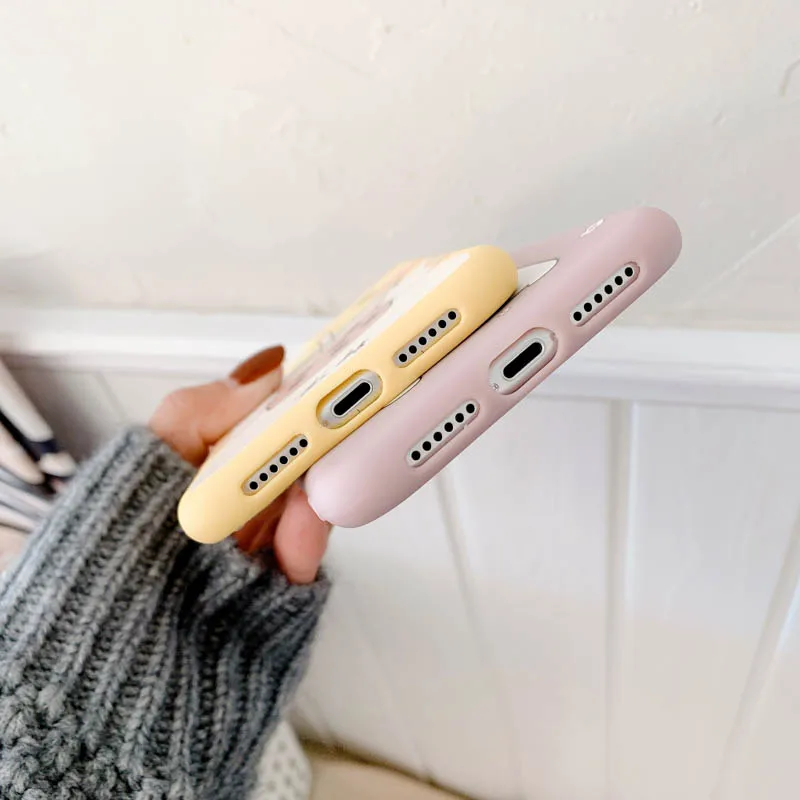 

For iPhone 12 Pro Max Cases Silicon Case On iPhone 11 8 Plus 7 6 6S Plus XS XR SE 2020 Shell Frosted Cute Cartoon Cover Fundas