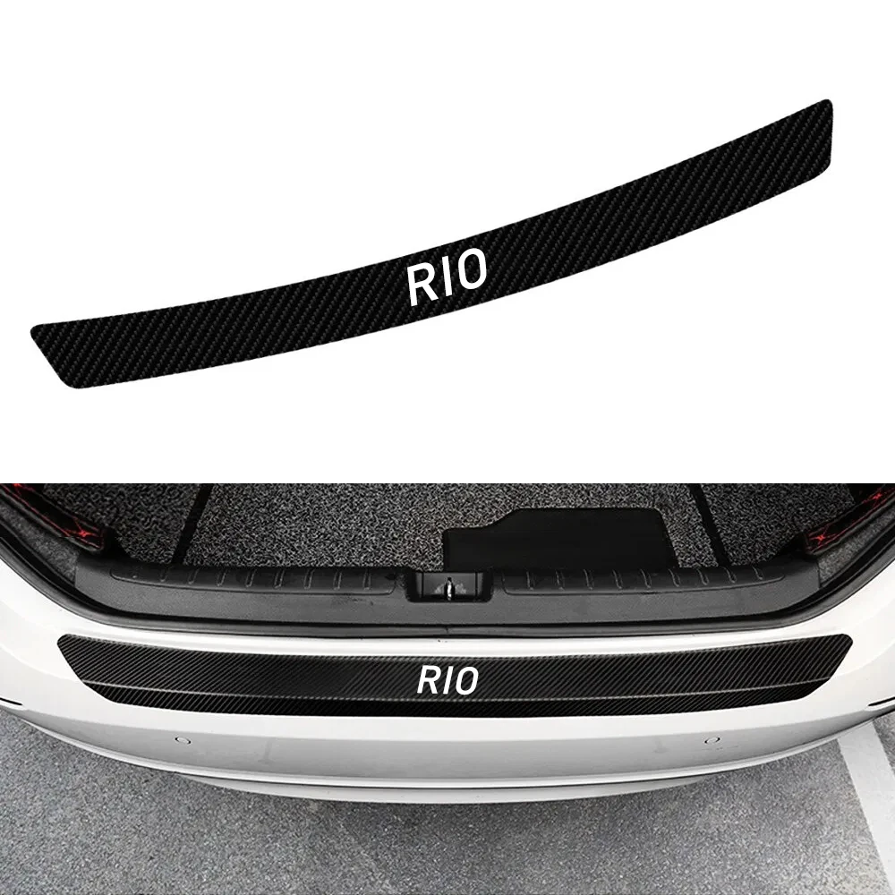

Auto Trunk Guard Plate Car Stickers For Kia Rio 3 4 K2 K3 X-Line Car Rear Bumper Decor Carbon Fiber Protector Decals Accessories
