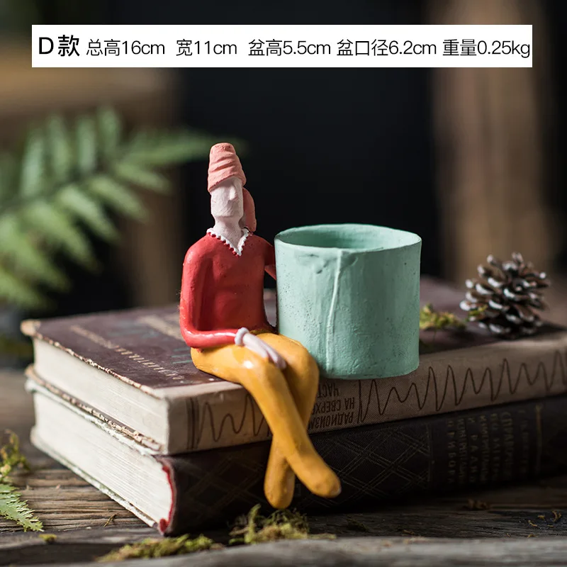 Мультяшный персонаж керамический цветочный горшок суккуленты абстрактное