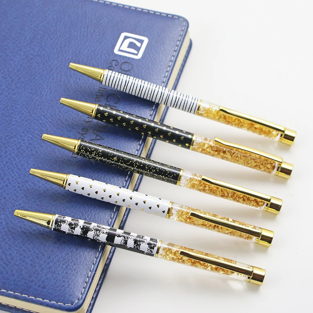 Высокое качество Золотая шариковая ручка металлическая кристальная масляная