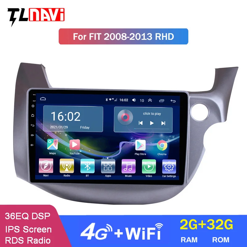 

Автомобильный GPS-навигатор для Honda Fit Jazz 2008-2013, 4G LTE, 2G ОЗУ, Android 10, правый руль, стерео, Bluetooth, Wi-Fi