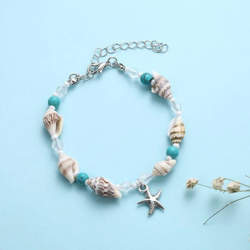 Богемные Морская звезда ракушка очаровательные ножные браслеты для женщин с