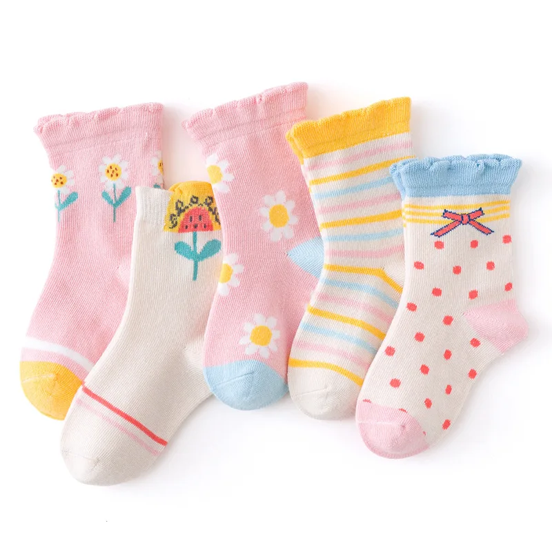 5 Pairs/Lot Fashion Children's Soft Cotton Socks For Teens Boy Girl Baby Cute Cartoon Warm Set 1 12Y Autumn Winter Kids CN|socks boys|kids cotton