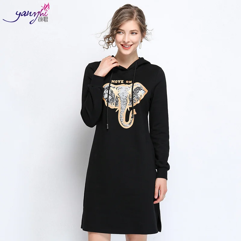 Цена неправильное-зимнее платье с капюшоном повседневное длинное женское и