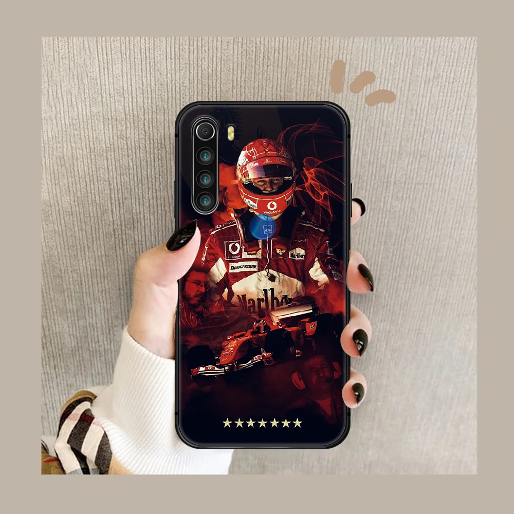

F1 Schumacher Phone Case Cover Hull For XIAOMI Redmi 7a 8a S2 K20 NOTE 5 5a 6 7 8 8t 9 9s pro max black Etui Painting Funda Tpu