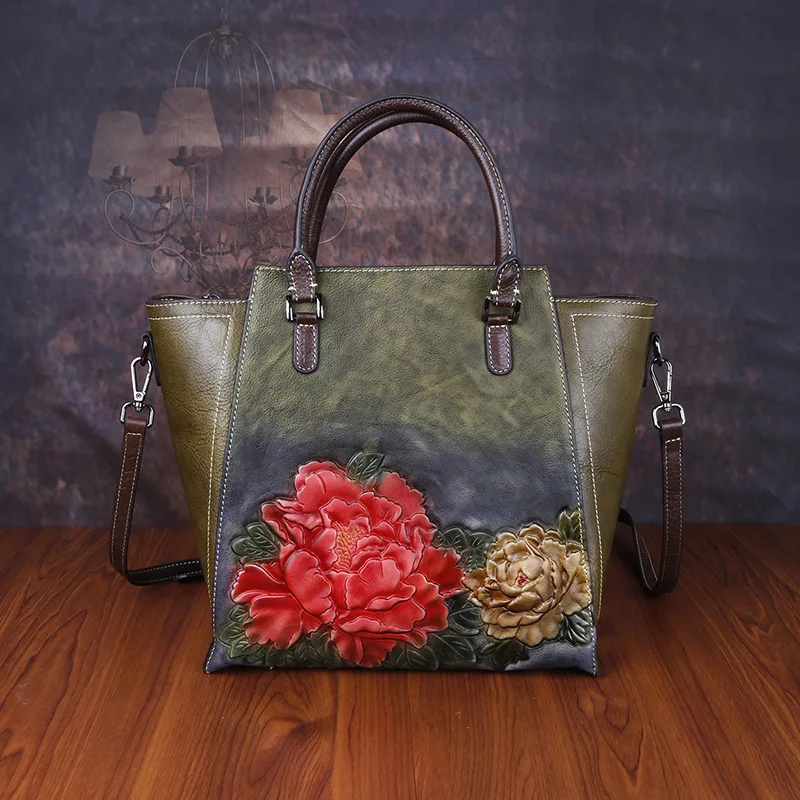 

Women Bag Vintage Luxury Shoulder Bags For Women 2021 New Handmade Embossed Handbag Large Capacity Crossbody Bag Female