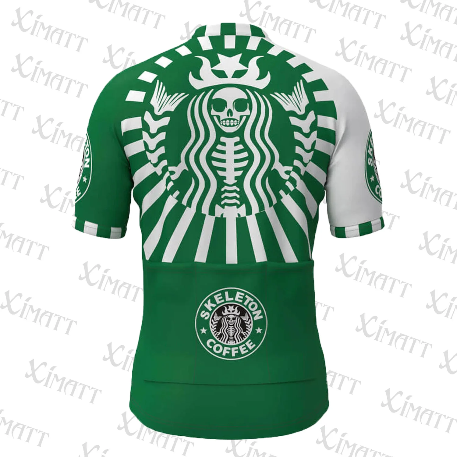 Классическая кофейная футболка из полиэстера для езды на велосипеде зеленая