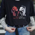 Футболка женская в готическом стиле, с принтом скелета