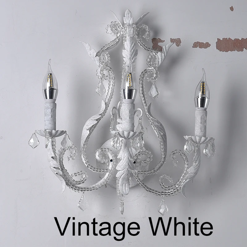 Ретро люстры с белыми кристаллами винтажные Хрустальные подвесные светильники