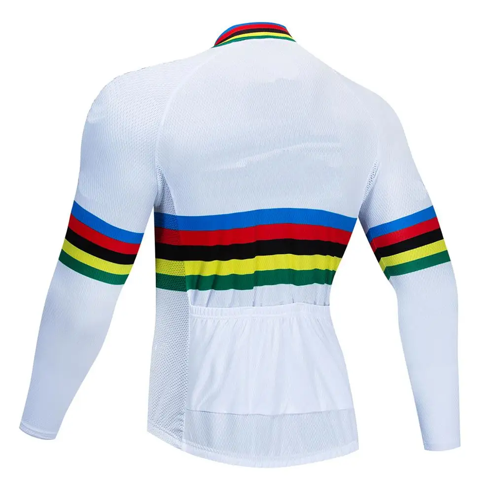2020 профессиональная команда Радуга Велоспорт Джерси Белый велосипед с длинным