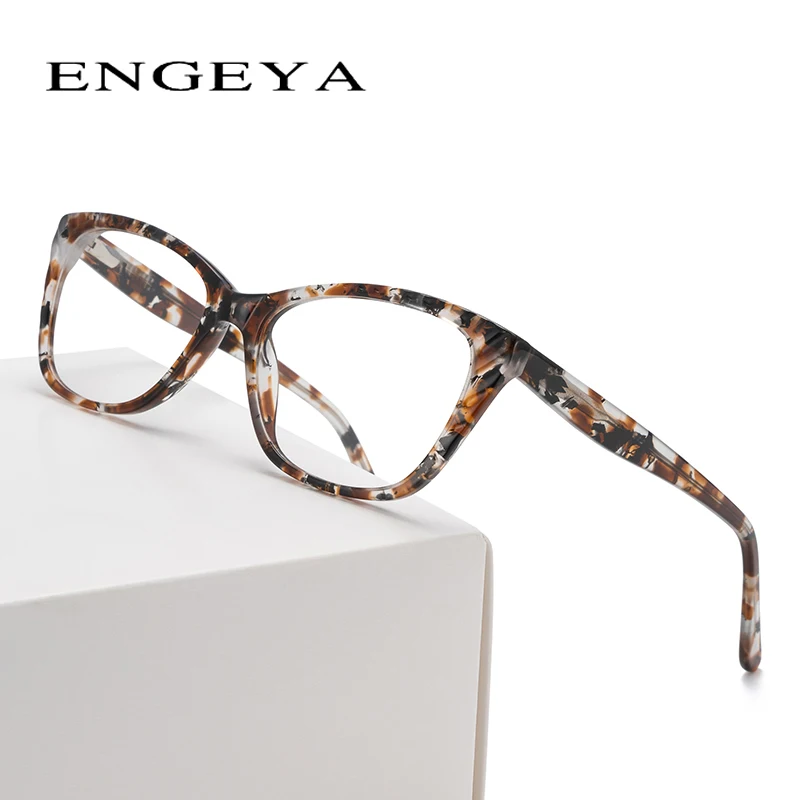 

Acetate Glasses Frame For Women Trendy Retro Male Optical Image Grade Clear Oculos Eyeglasses Women Frame #L5038