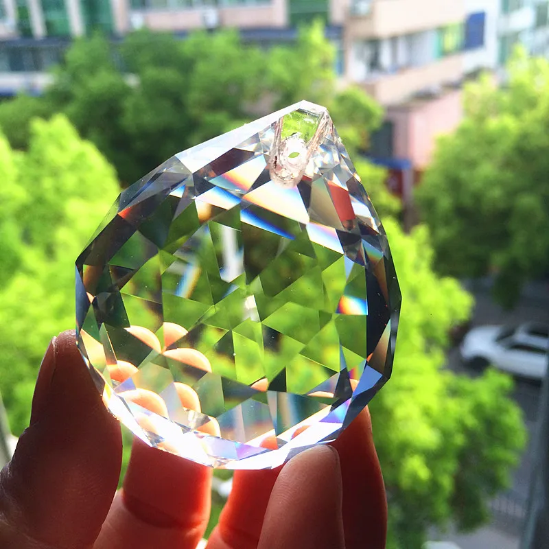 

2Pcs/lot 50mm Clear Faceted Crystal Chandelier Parts Pendant Prisms Lighting Ball Suncatcher Wedding fengshui Home Decoration