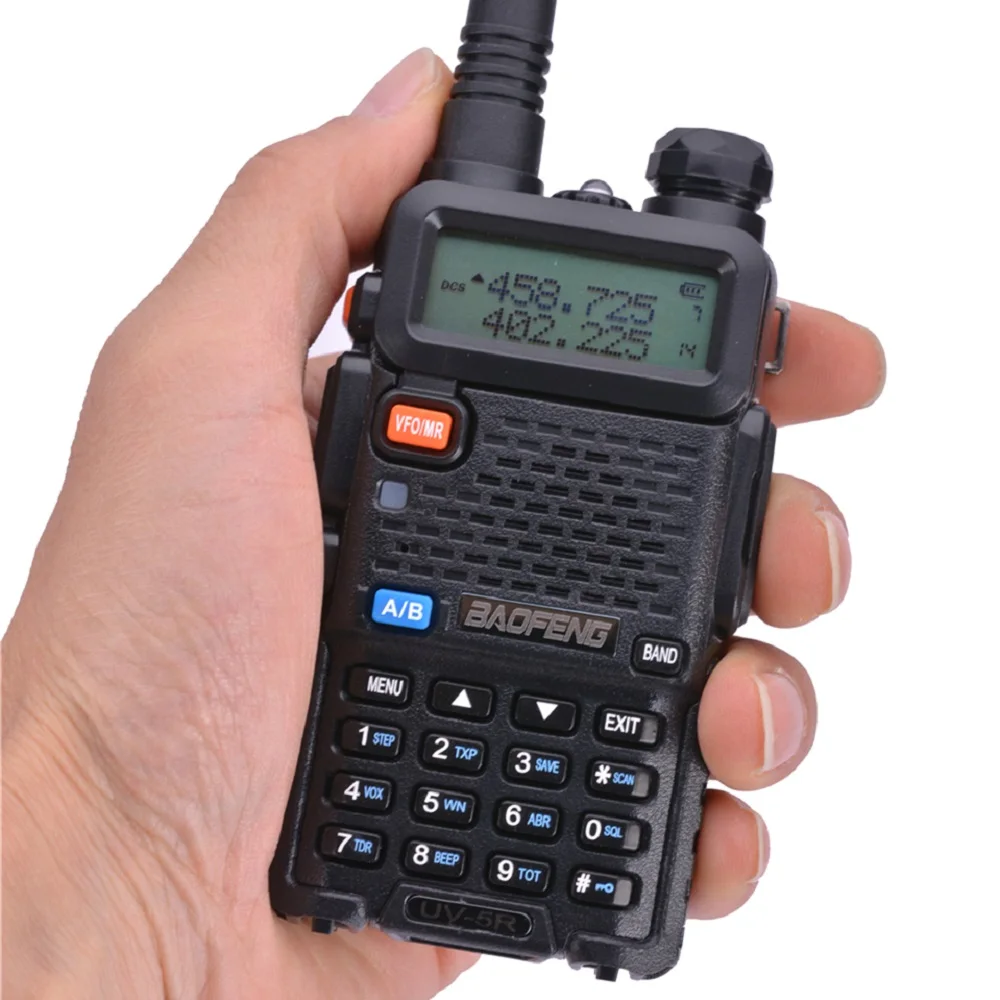 baofeng uv 5r walkie talkie dual band professional 5w 1800mah uv 5r ham two way radio uv5r hunting radio station hf transceiver free global shipping