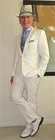 Мужской костюм цвета слоновой кости, белый льняной Свадебный костюм из 2 предметов (пиджак + брюки), повседневный летний стильный приталенный пиджак для выпускного вечера, 2020