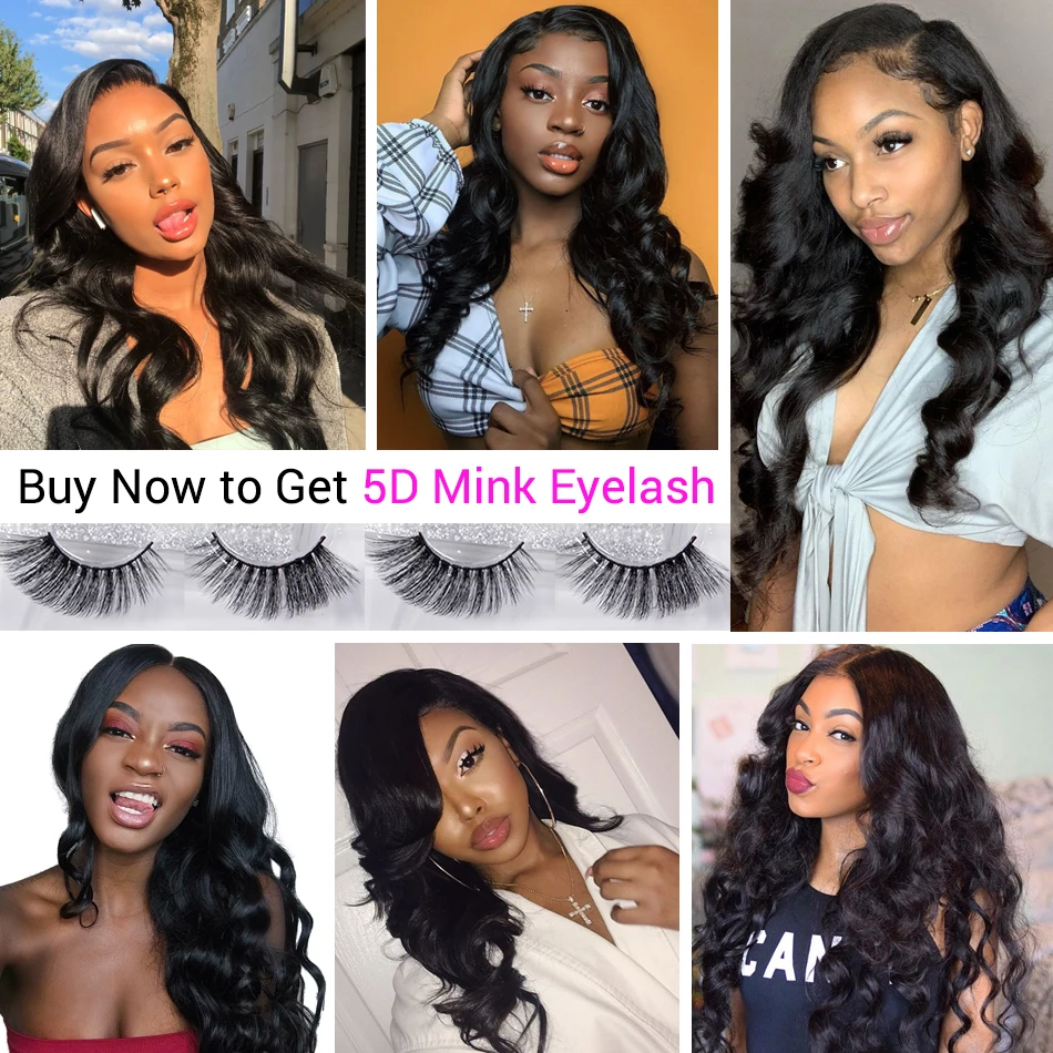 Upretty свободные волнистые пучки волос с застежкой кружевные бразильскими Реми