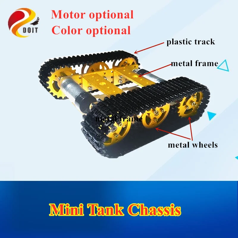 DOIT металлический робот бак шасси mini T100 гусеничный автомобиль с пластиковой