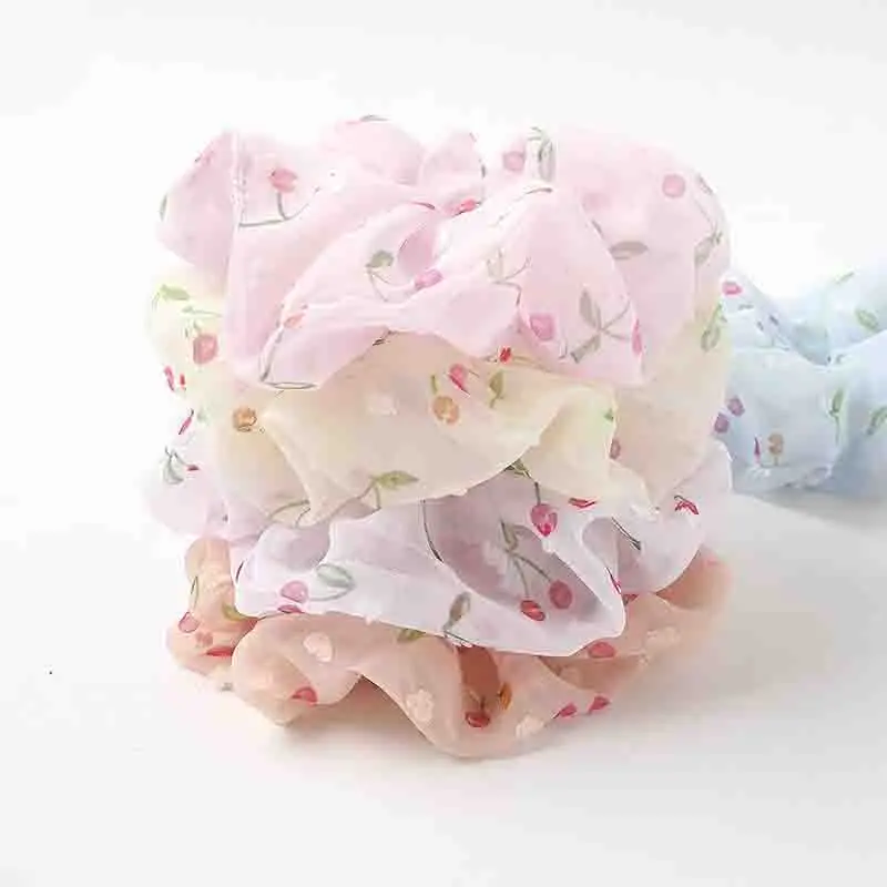 Новинка 2020 женские аксессуары для волос с цветочным фламинго резинка шифоновая