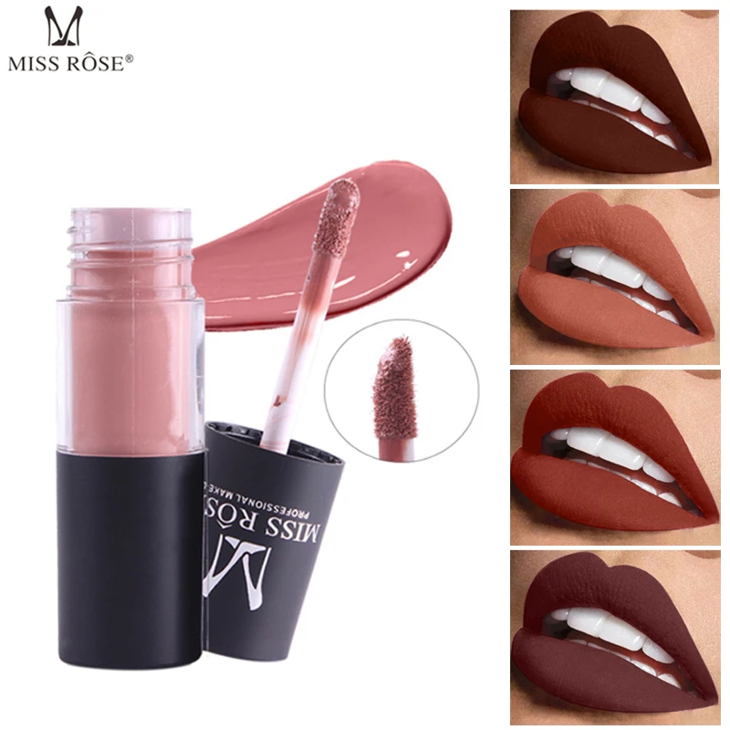 Модная коричневая темно-красная питательная помада блеск Матовая жидкая с