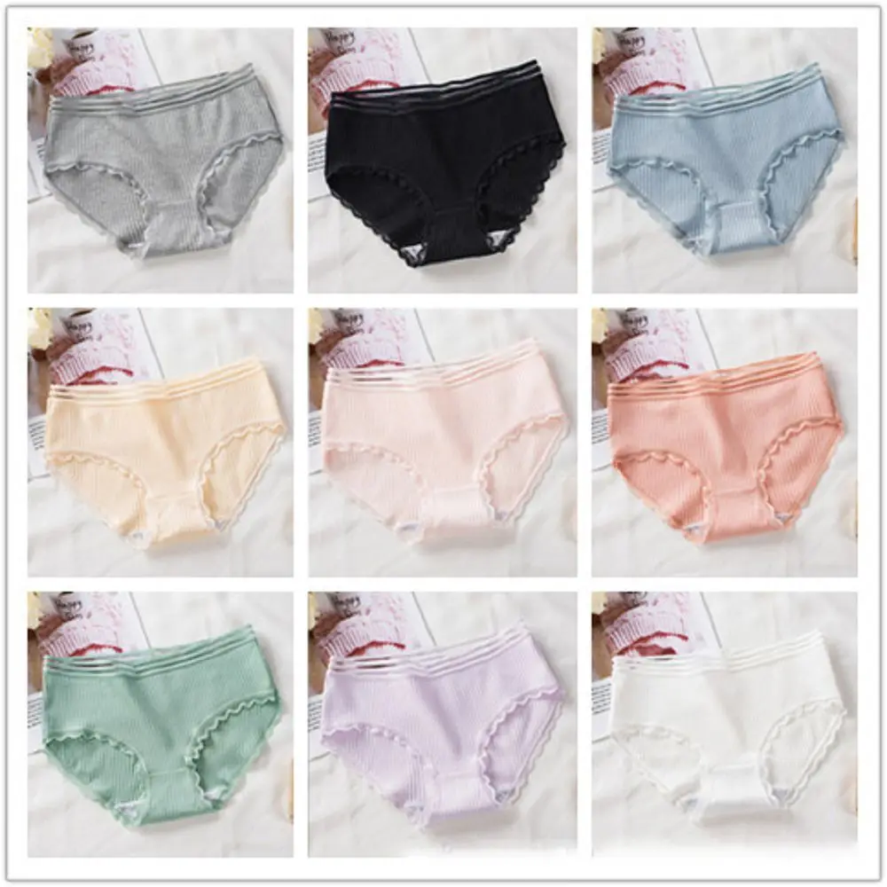 

Cotton Panties Sexy Panty Stripe Briefs Lace Panties Women Underwear Lingerie Panties for Female Ladies Pantys Underpants M-XL