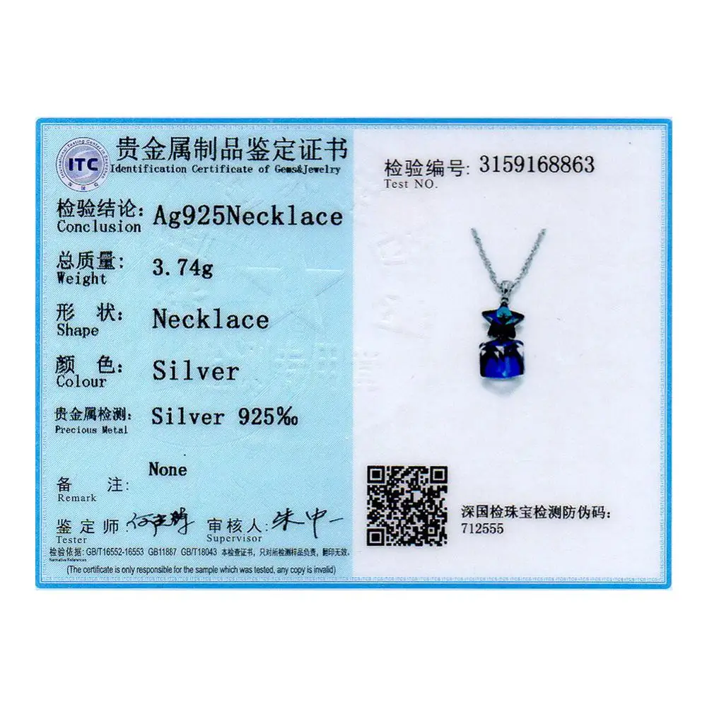 

Star Shaped Pendant LEKANI Crystals From Swarovski Necklace 925 Sterling Silver Classic Necklace Wedding Jewelry Gifts