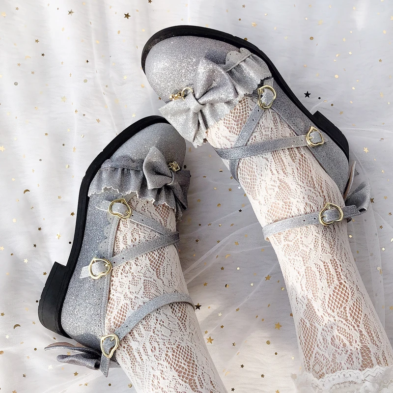 

Japanese Harajuku student flat heel shoes gradient women's single girl shoes lolita cross straps kawaii shoes cosplay loli