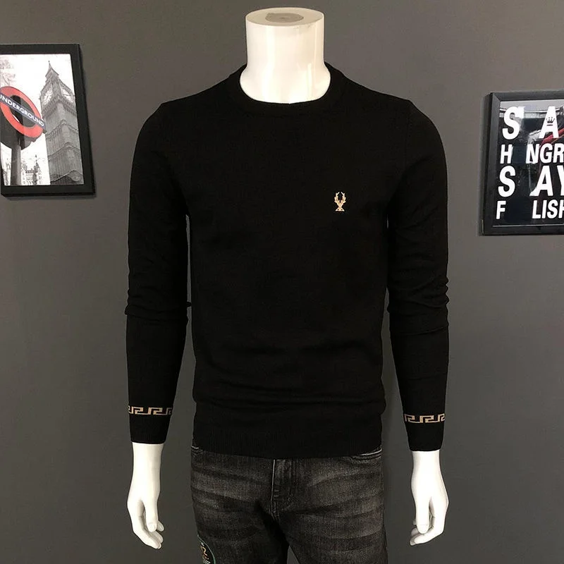 

2021 High Quality Fall/Winter Men's Sweater Knitted Shirt New Embroidered Knitted Backing Shirt Jacket Men's Sweater Jacket 4XL