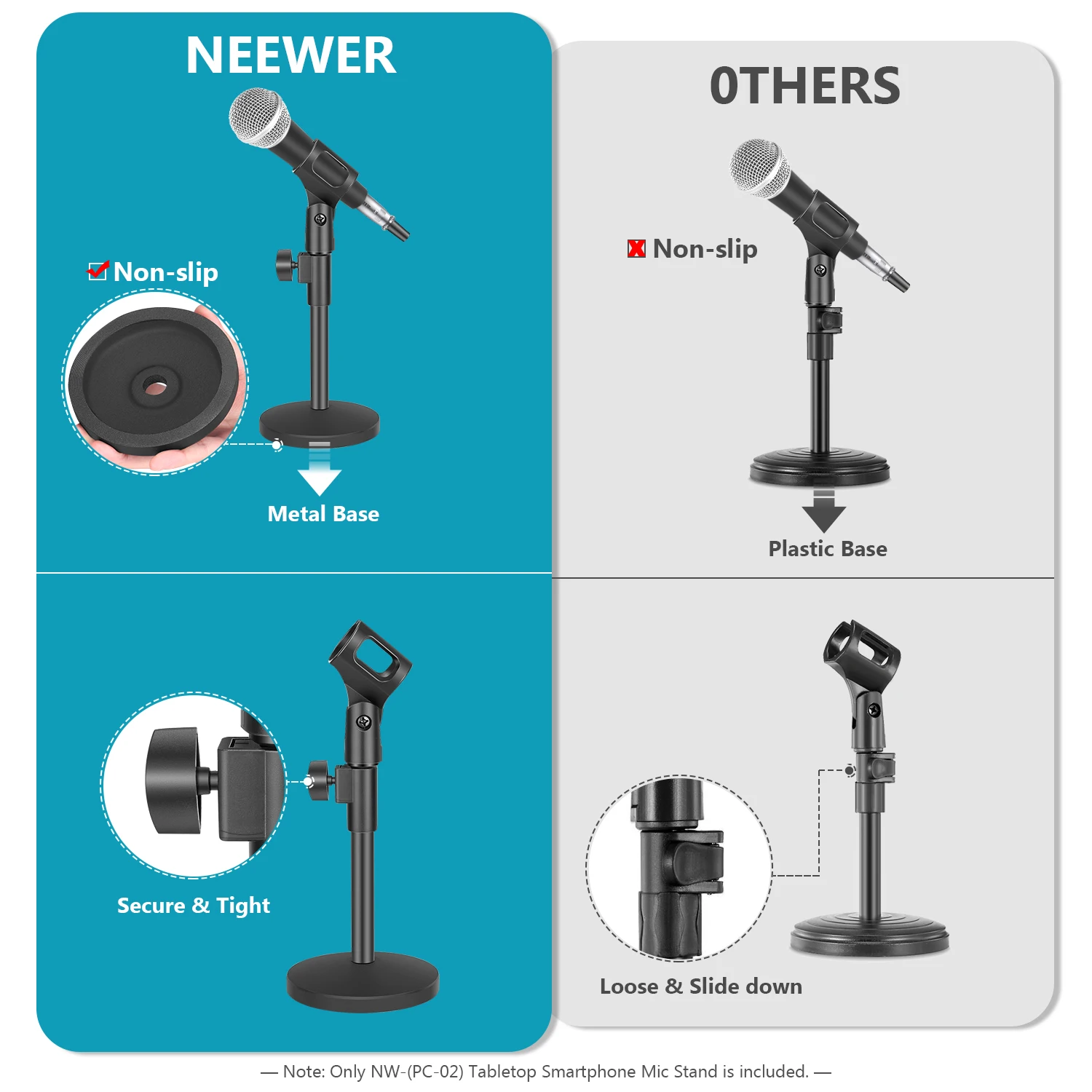 Обновленная регулируемая настольная микрофонная стойка Neewer подставка с