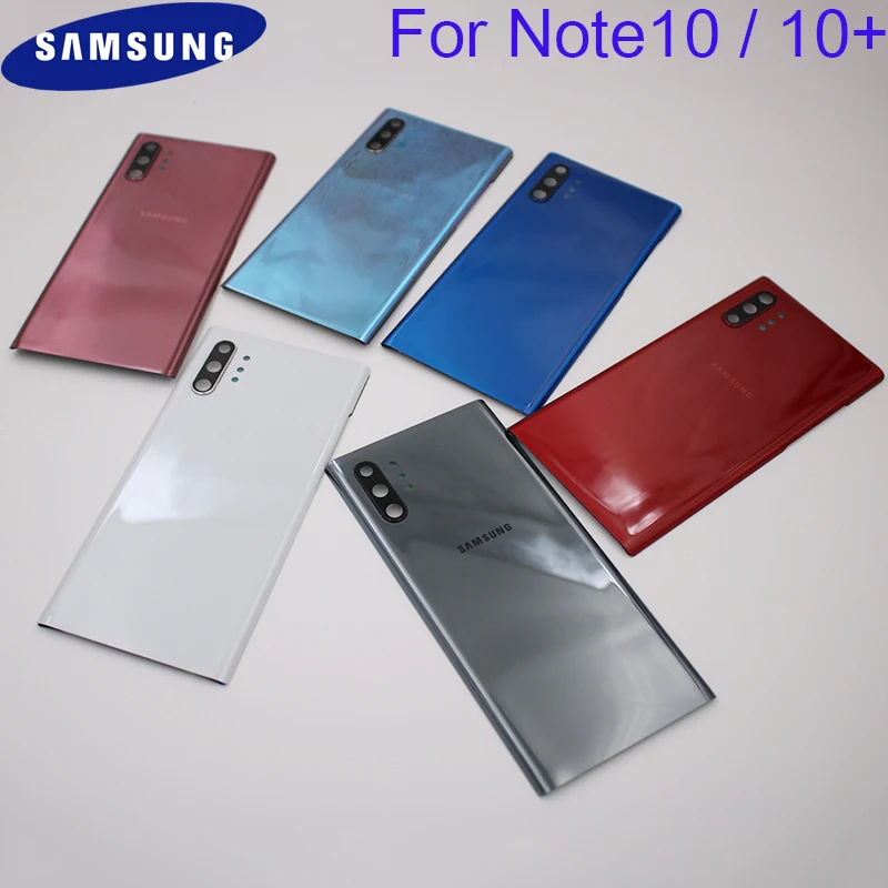 

Оригинальная задняя крышка аккумулятора Samsung Note 10 Pro, запасные части для ремонта с ушной камерой, стеклянная рамка для объектива для Galaxy Note 10 ...