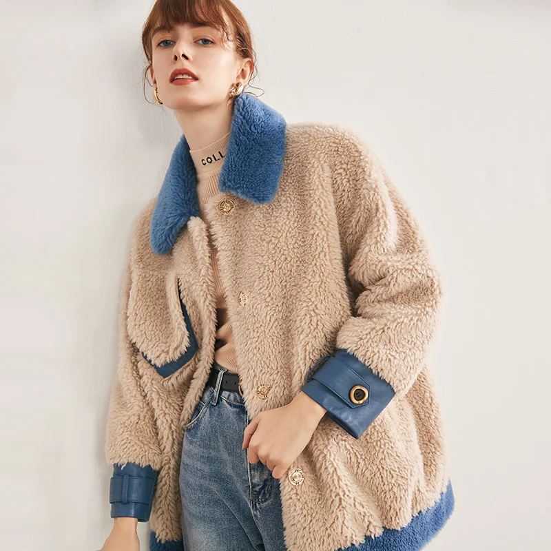 Куртка женская зимняя с овчиной и мехом 2020 шерсть | Женская одежда