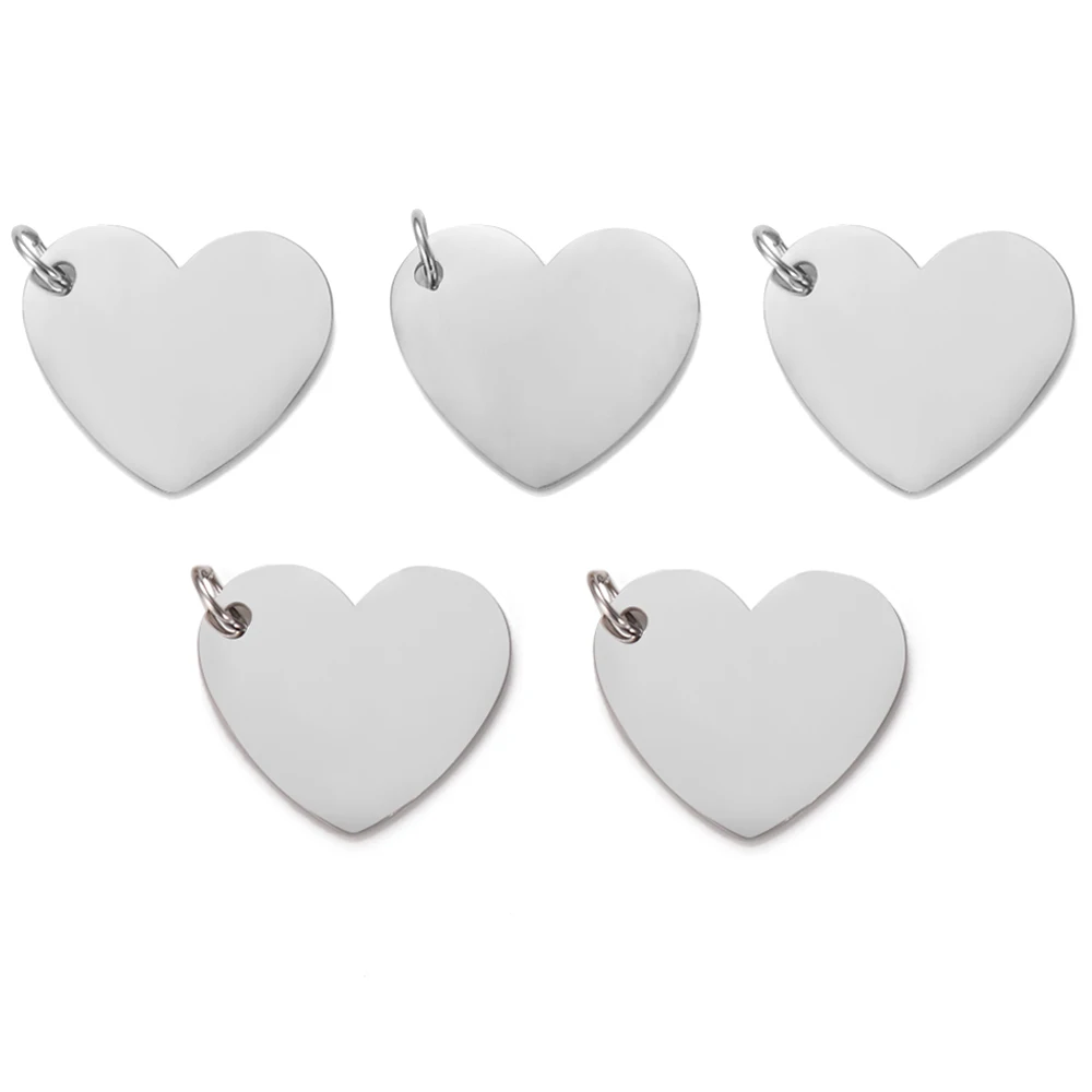 10 шт. 20x23 мм нержавеющая сталь подвеска в виде сердца подходит DIY браслеты
