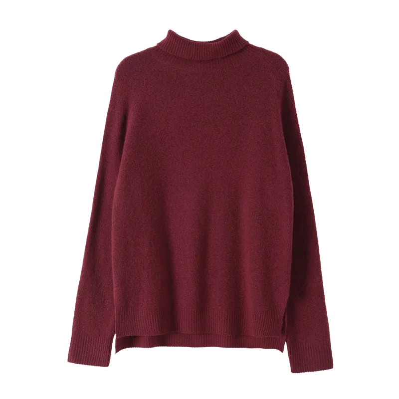

Women's Style 2021 Autumn Turtleneck New Korean Wool Yak Blended Casual Sweater Office Lady Warm Pullover Long Sleeves