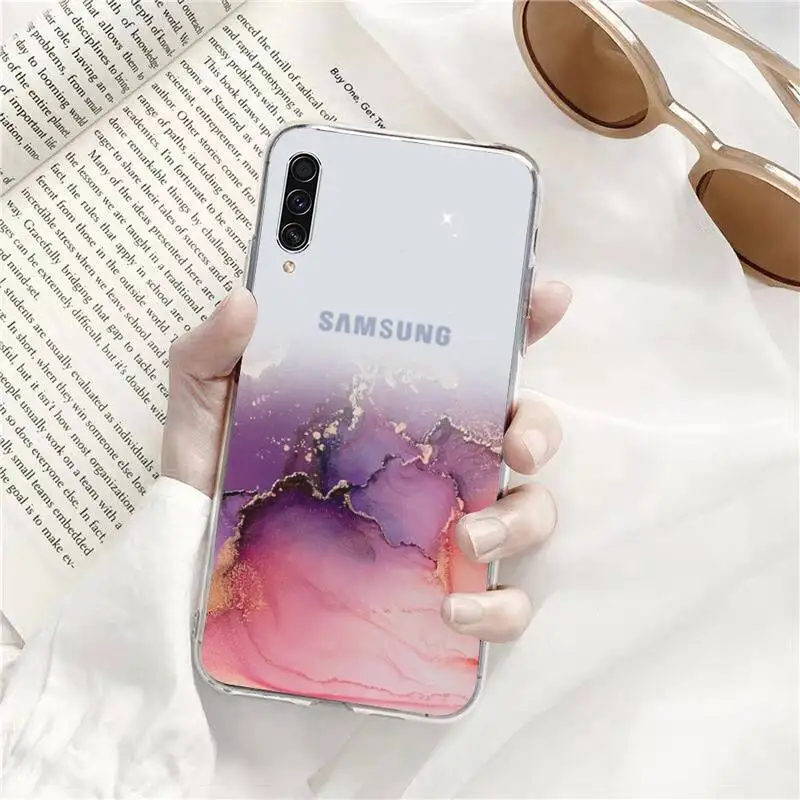 

Marble Gradient luxury art Phone Case Transparent for Samsung A71 S9 10 20 HUAWEI p30 40 honor 10i 8x xiaomi note 8 Pro 10t 11