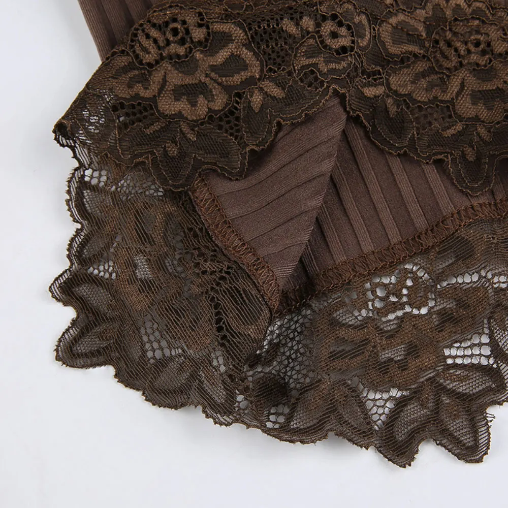 

ZOTTSOZ Sexy Slim Club Vest Halter Women Summer Fashion Lace Deep V-Neck Sling Tank Tops Casual Street Basic Crop-Tops Female