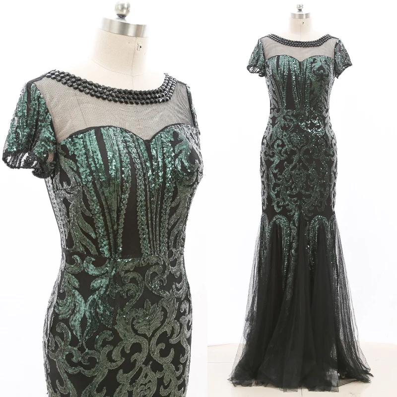 

Kisswhite Bridal Stock Clean Sequins Lace Mermaid Green Prom Dresses Amazing Gown Long 210224-011