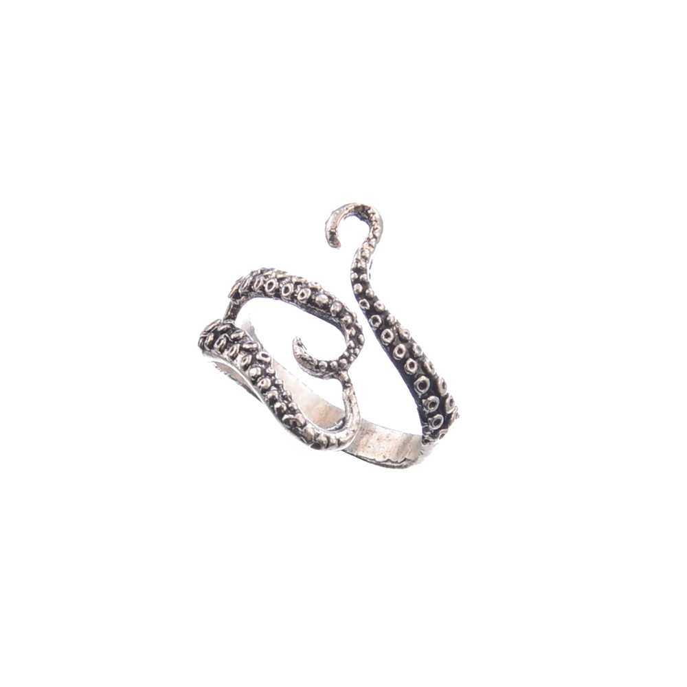 SINDLAN Boho Retro Antique Ring Adjustable Octopus Rings for Women Cool Fashion Finger Ornaments European Style Jewelry | Украшения и