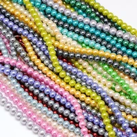 46810mm environmental dyed glass pearl round bead for jewelry making diy bracelet necklace decorate f60