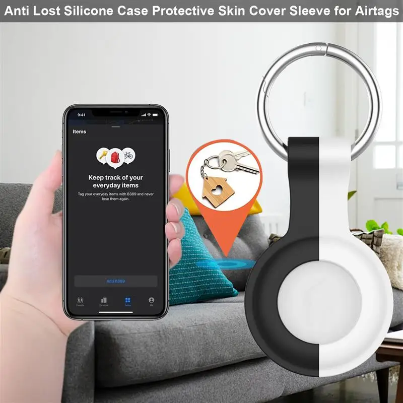 

Silicone Case For Airtags Tracker Anti-Loss Protective Cover For Apple Airtags Anti-Lost Device Keychain Protect Sleeve