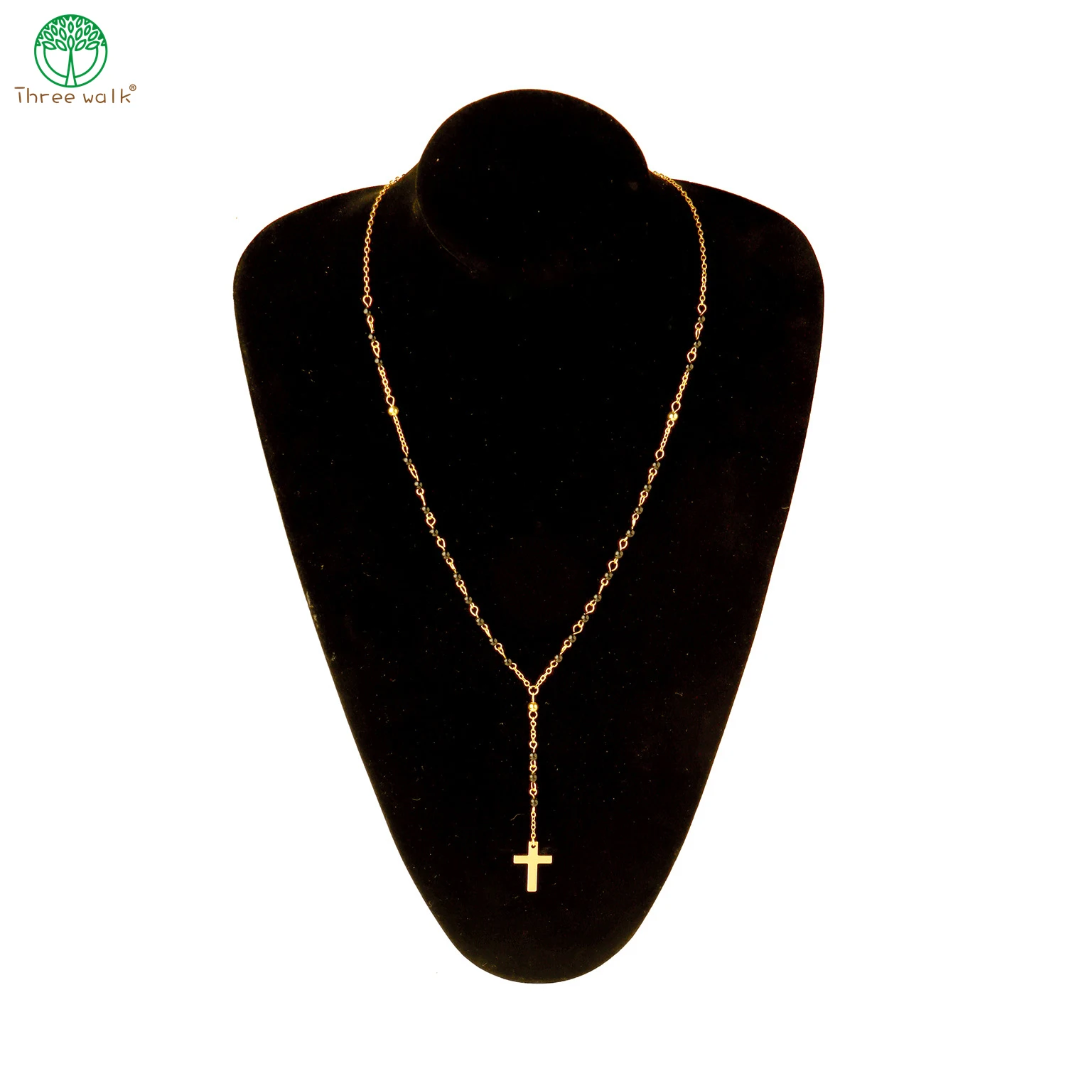 

Simple Classic Jesus Cross Pendant Necklace Exquisite Gold Color Clavicle Chain Jewelry Fashion Christian Party Gift